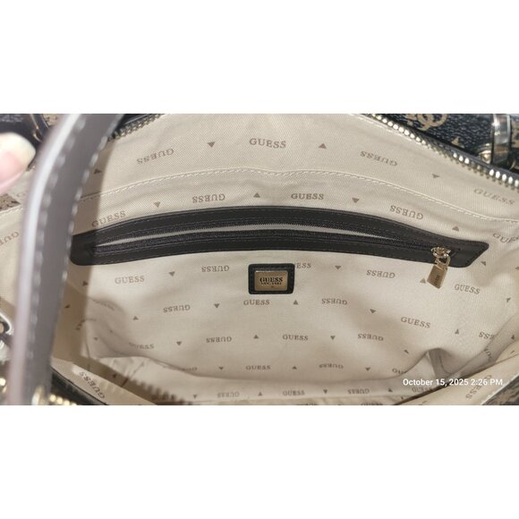 Guess 4G Noelle Tote Monogram Logo Charm Designer Handbag 14x9.5x10.3 - Picture 9 of 10